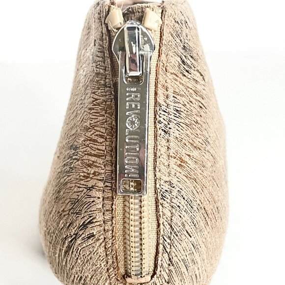 Revolution Indulge Ankle Cuff Heels Sz 7 Taupe 3.5 "Heel Back Zipper Almond Toe - Picture 6 of 15